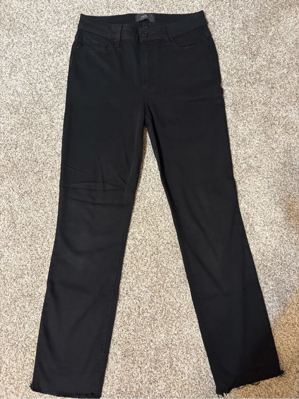 PAIGE Black Ankle Slim Cropped Jeans